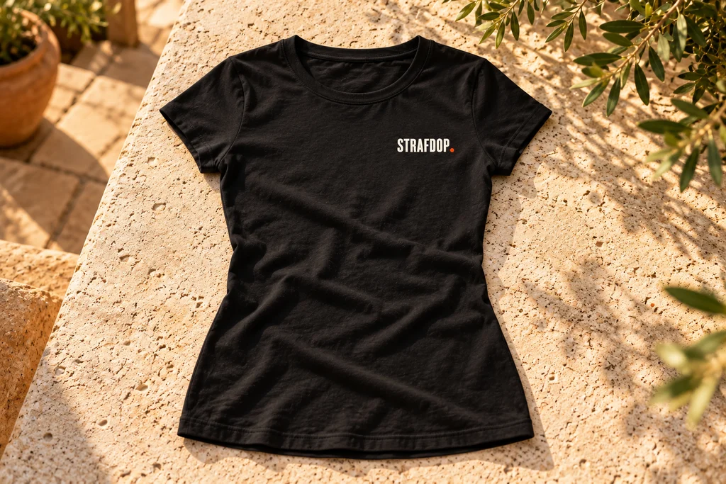 Dames se rondehals-T-hemp · Swart